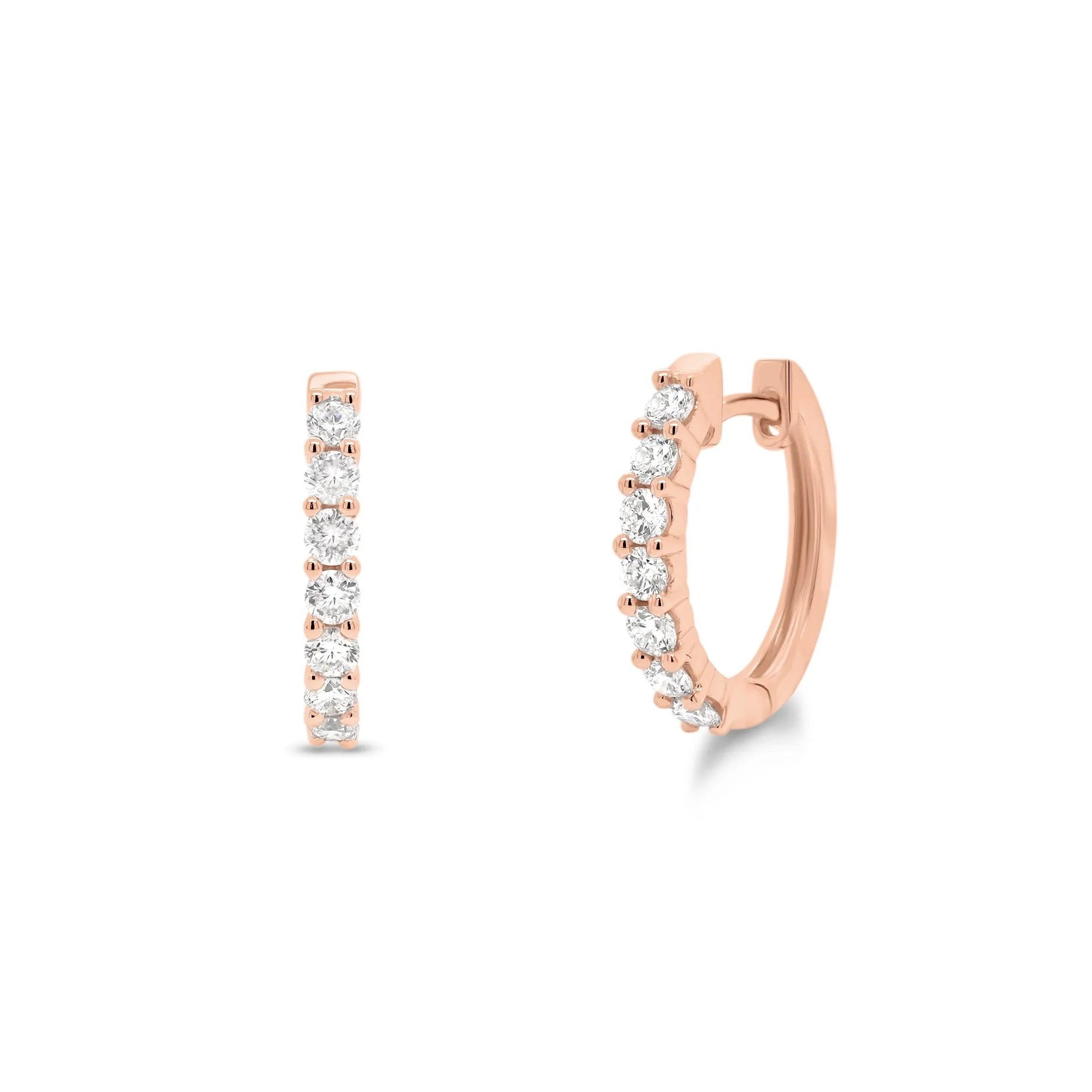 0.56 ct Prong-Set Diamond Huggie Earrings