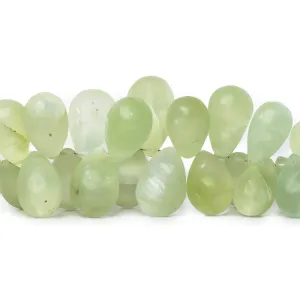 10-17mm Frosted Prehnite Plain Tear Drop 7.5 inch 50 pieces