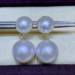 11-12 mm Mabe Pearl Drop Pearl Earrings