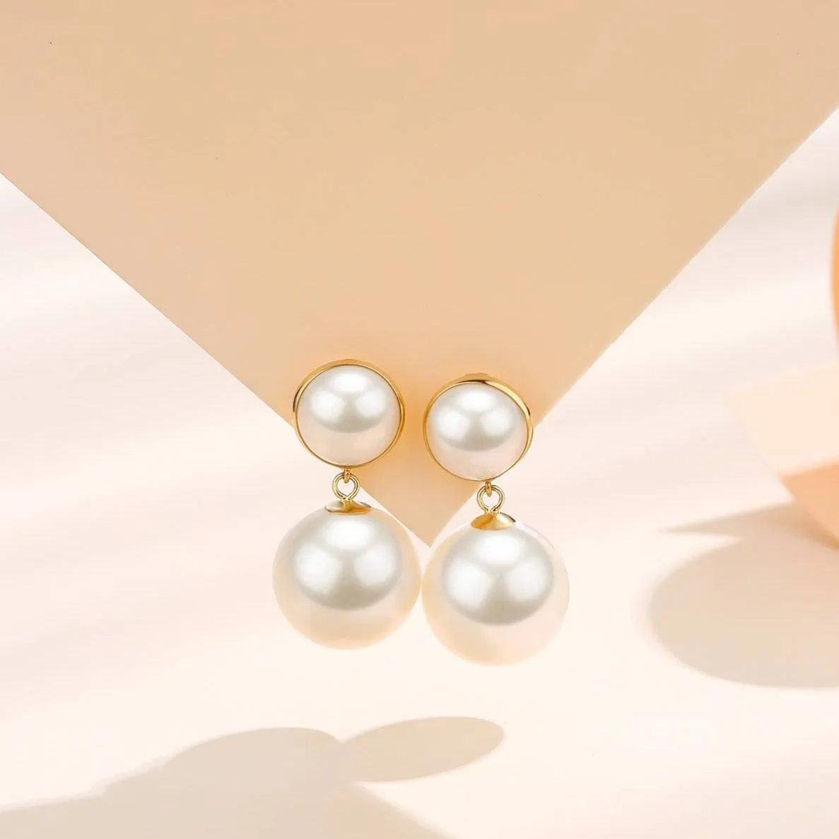 11-12 mm Mabe Pearl Drop Pearl Earrings