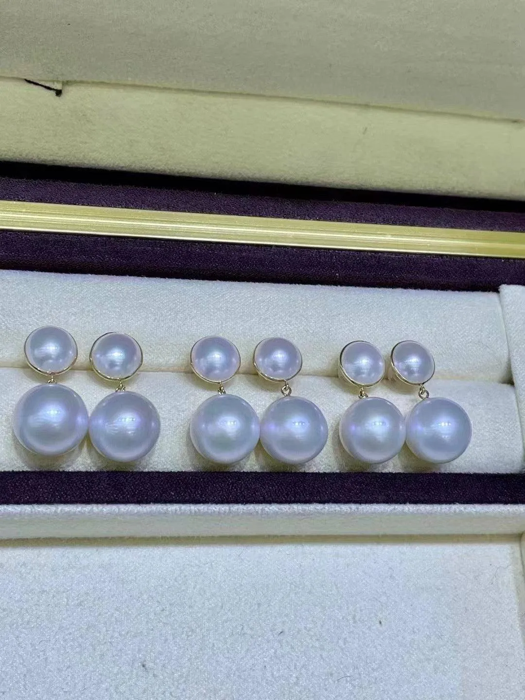 11-12 mm Mabe Pearl Drop Pearl Earrings