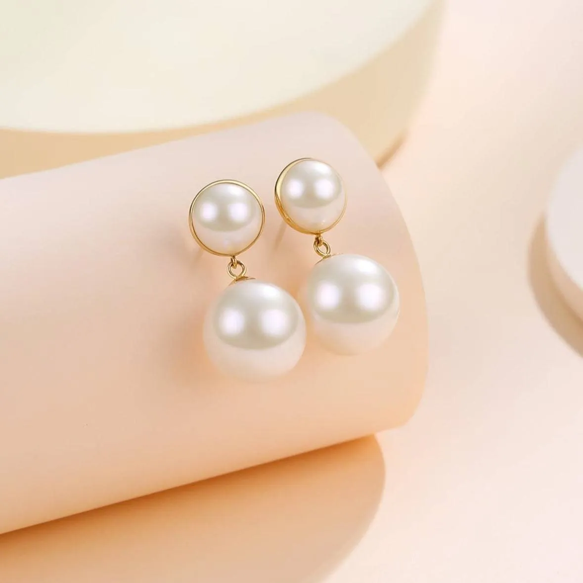 11-12 mm Mabe Pearl Drop Pearl Earrings