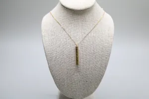 14-Karat Yellow Gold Elegant Chain Necklace with Rectangle Charm