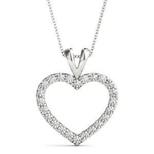 14K Heart Diamond Necklace / Pendant