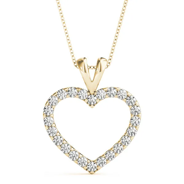 14K Heart Diamond Necklace / Pendant