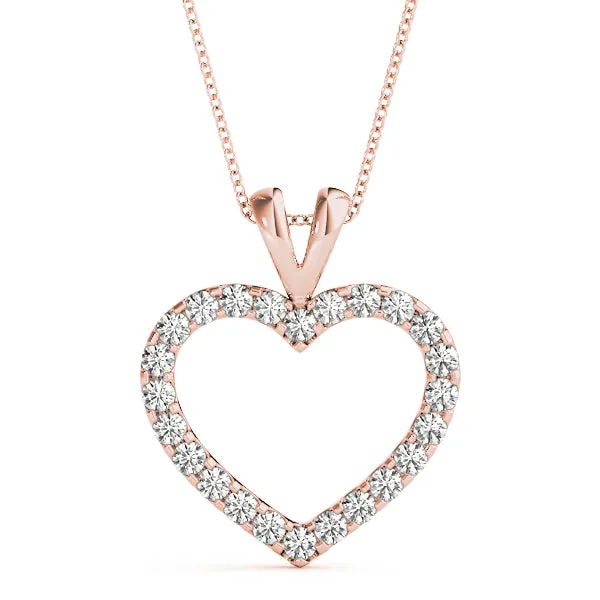14K Heart Diamond Necklace / Pendant