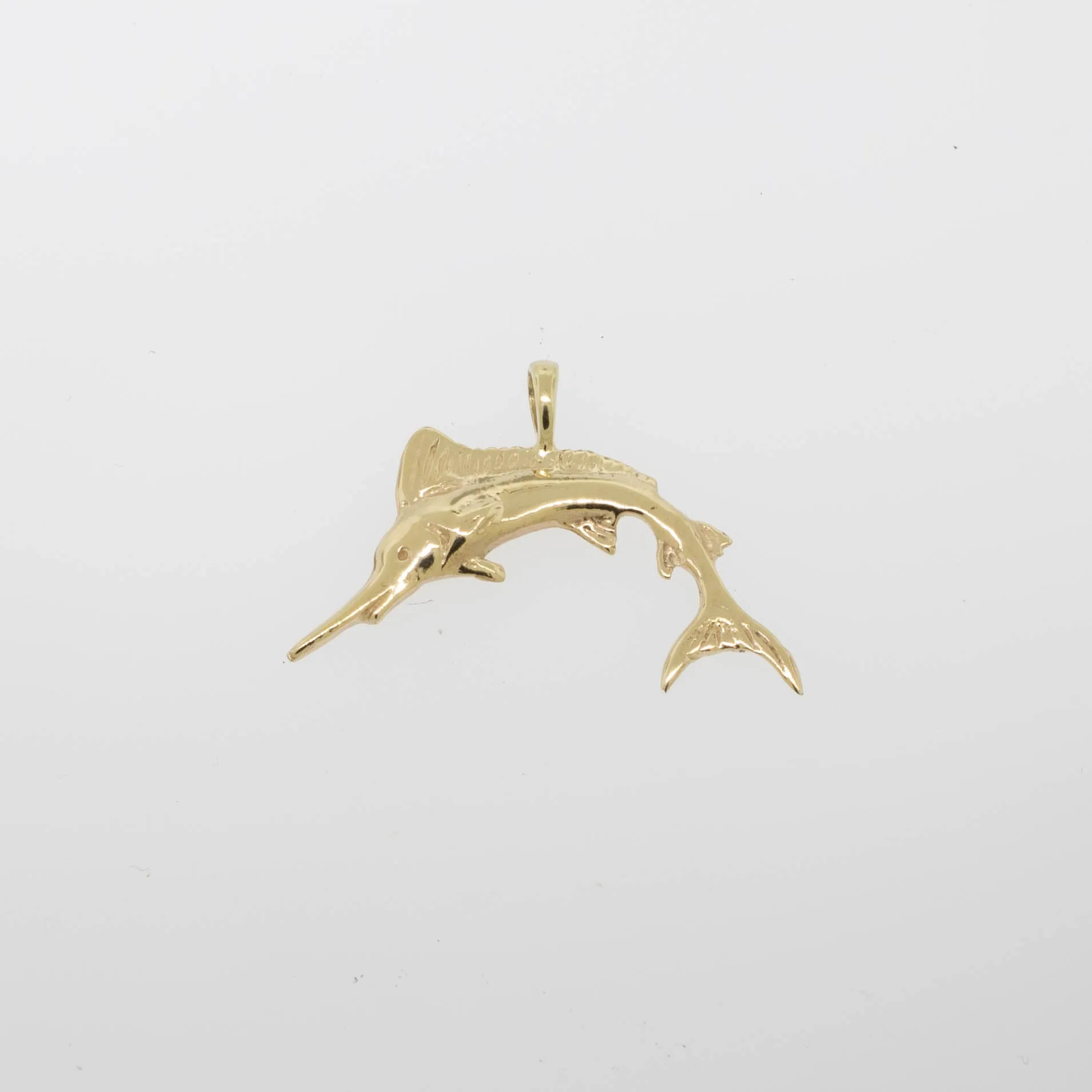 14K Yellow Gold Marlin Pendant Preowned Jewelry