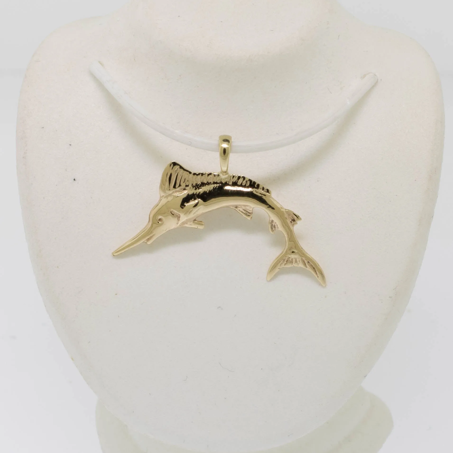 14K Yellow Gold Marlin Pendant Preowned Jewelry