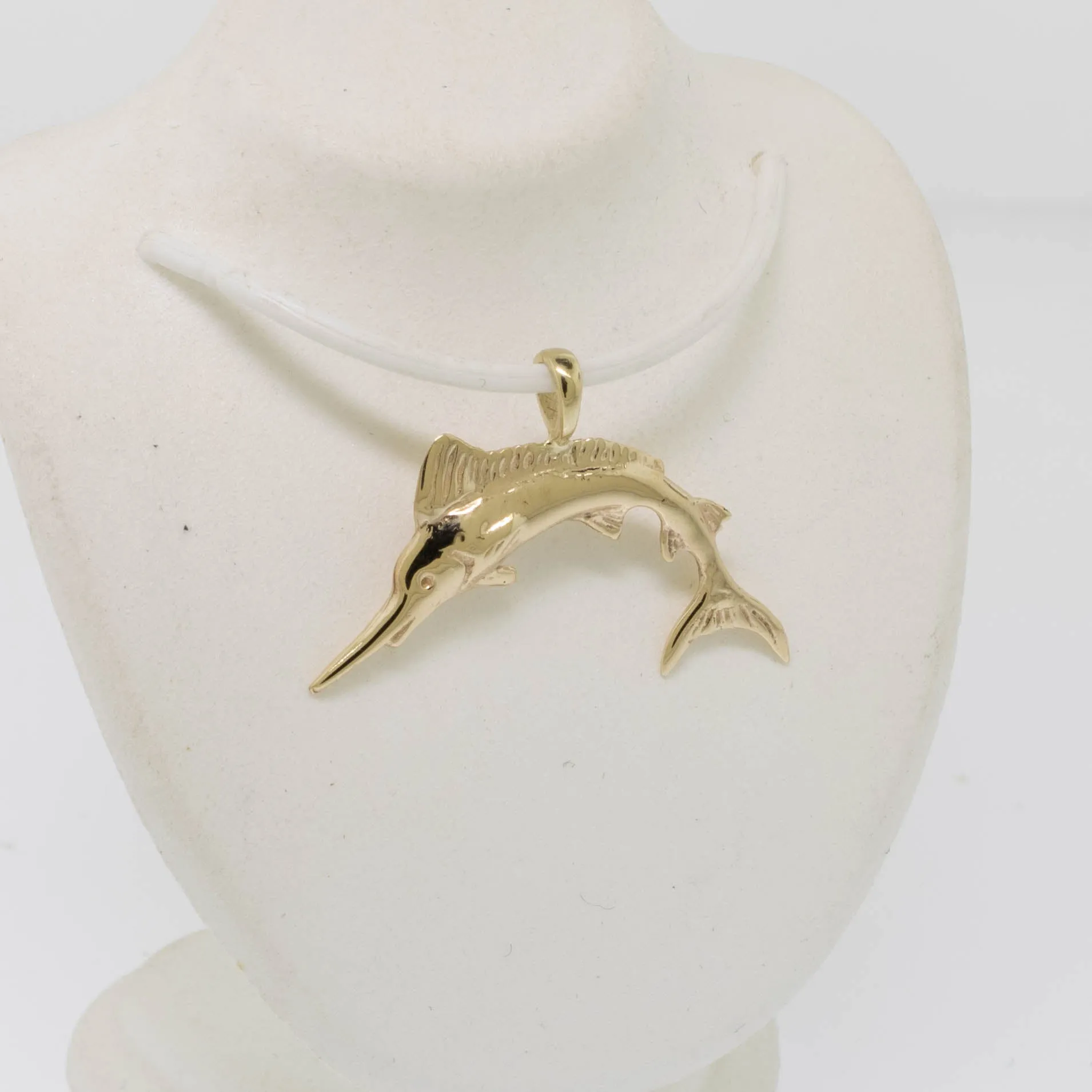 14K Yellow Gold Marlin Pendant Preowned Jewelry