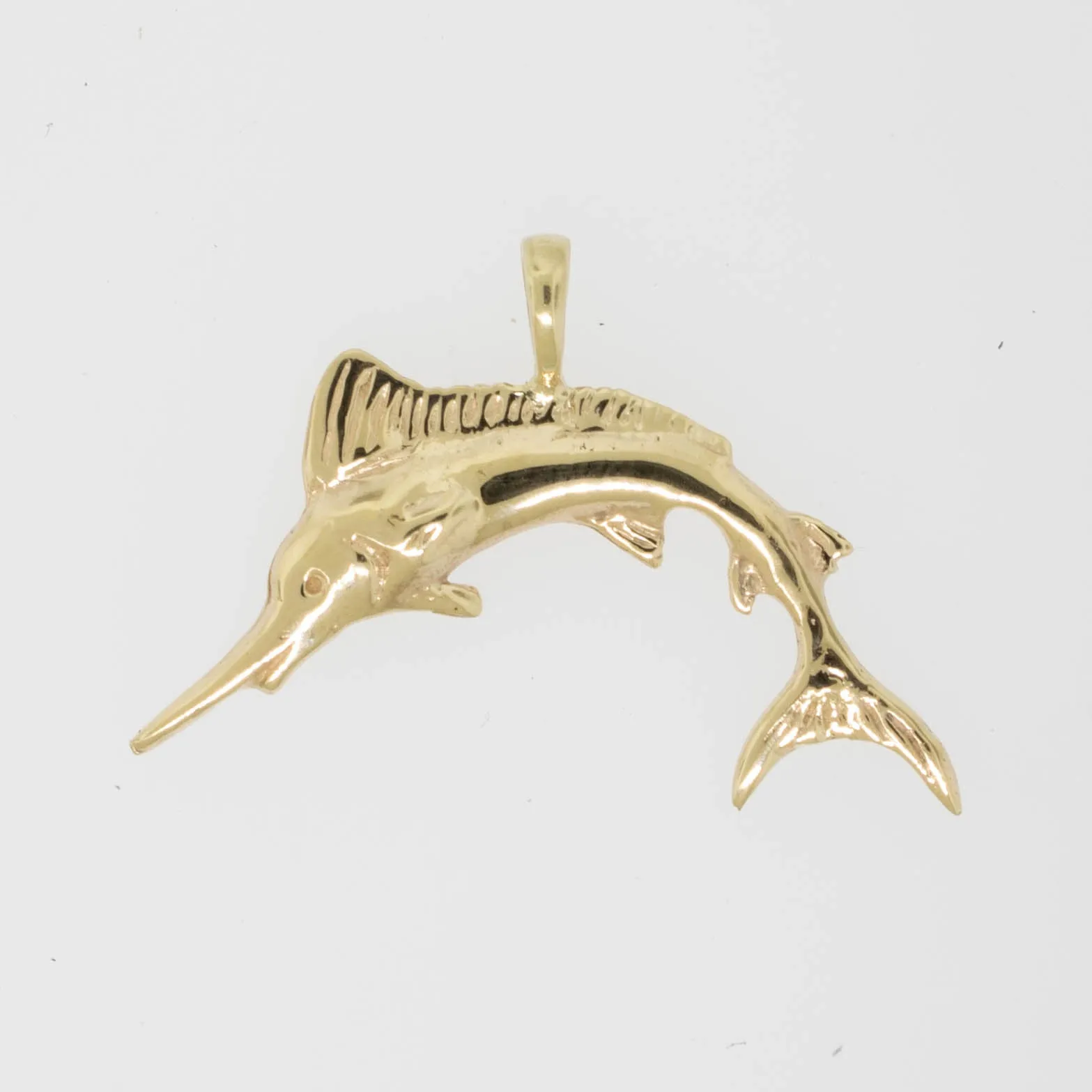 14K Yellow Gold Marlin Pendant Preowned Jewelry