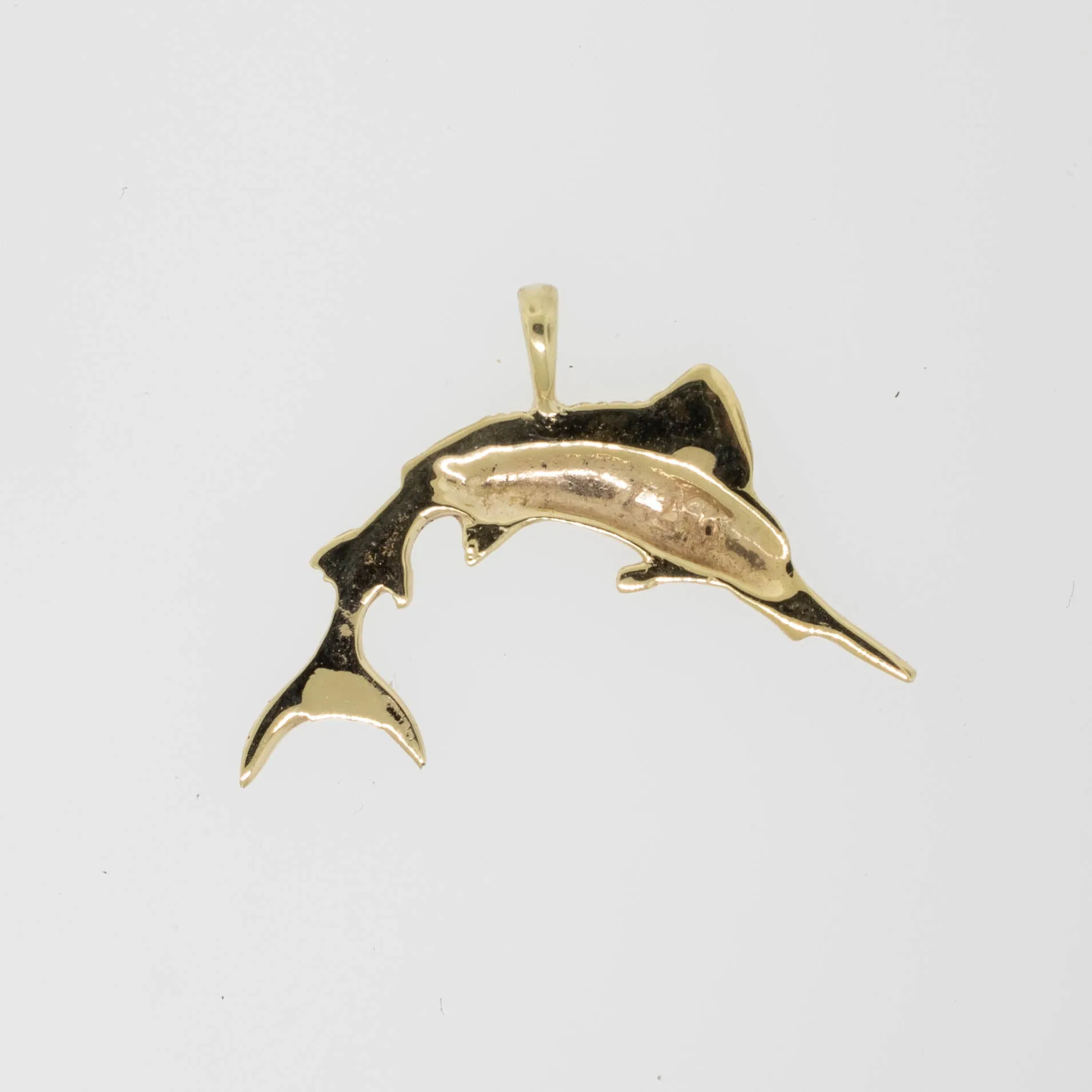14K Yellow Gold Marlin Pendant Preowned Jewelry