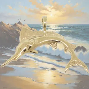 14K Yellow Gold Marlin Pendant Preowned Jewelry