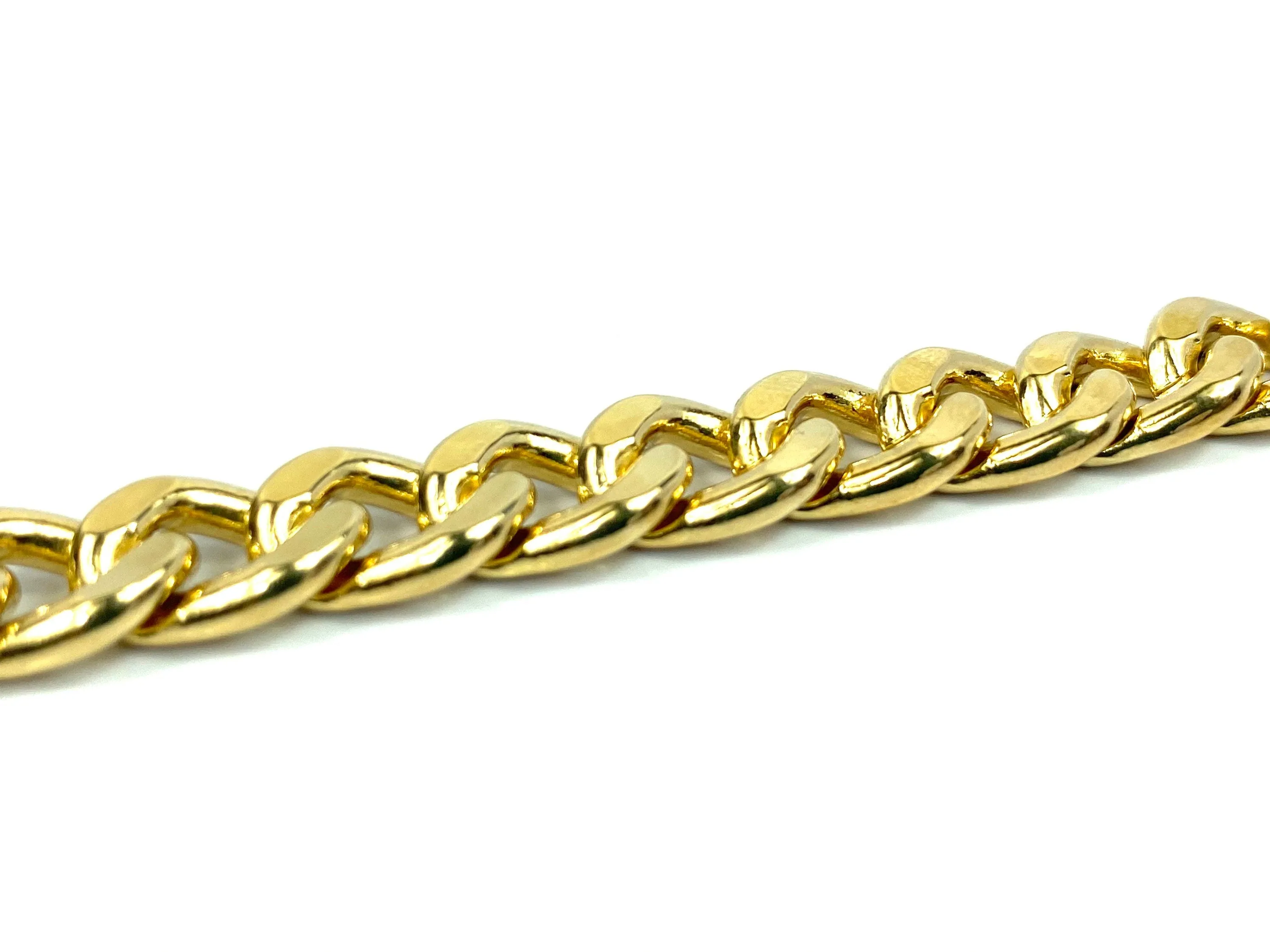 14KGF 10.5” 9mm Curb Chain Bracelet, 14K Gold Filled, 14K Gold Fill, Sku: SM94LC-10.5