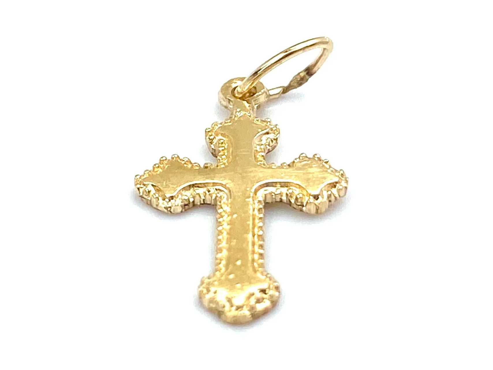 14KGF Cross Charm , Sku#2317-C