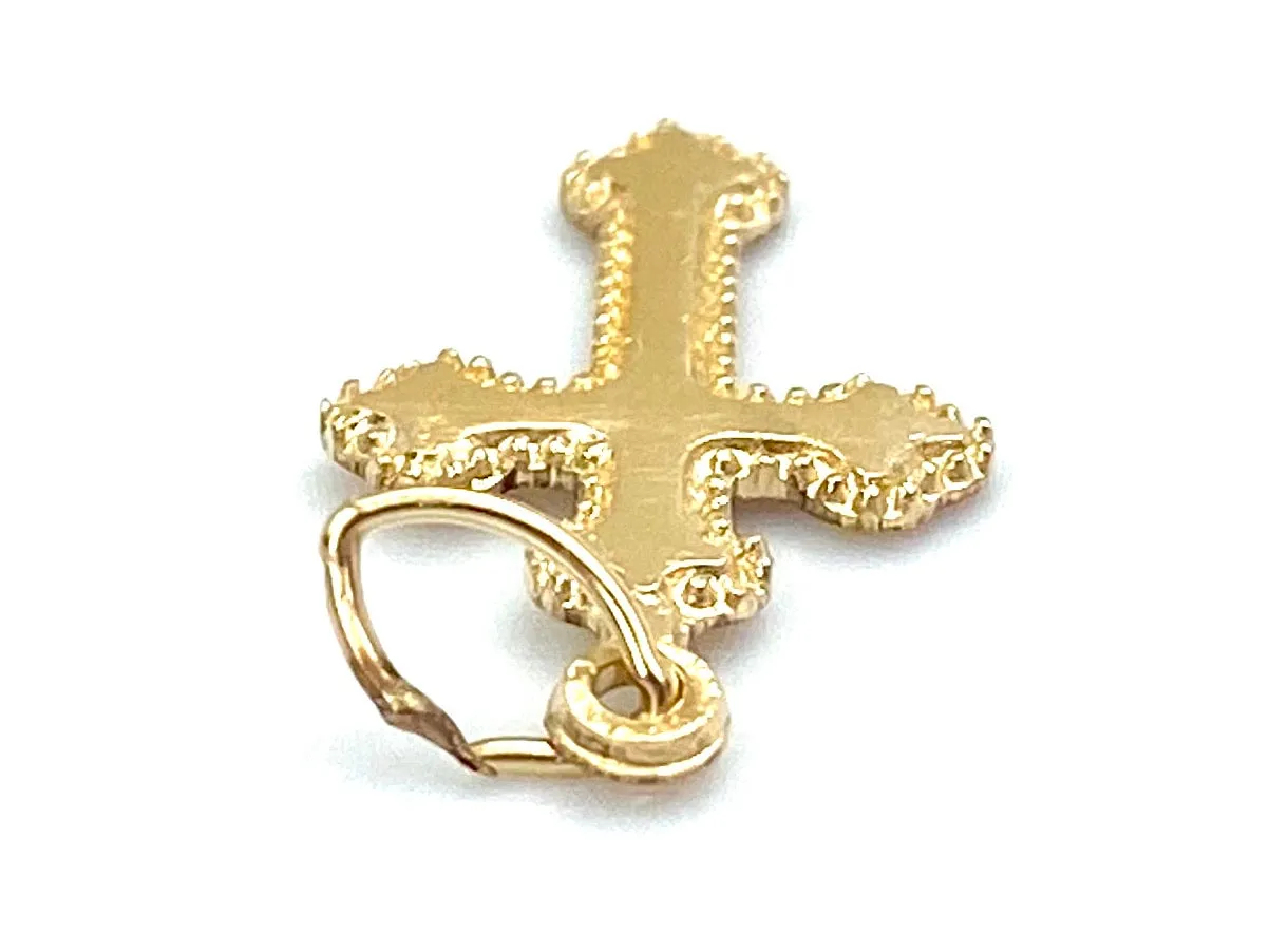 14KGF Cross Charm , Sku#2317-C