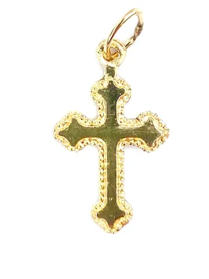 14KGF Cross Charm , Sku#2317-C