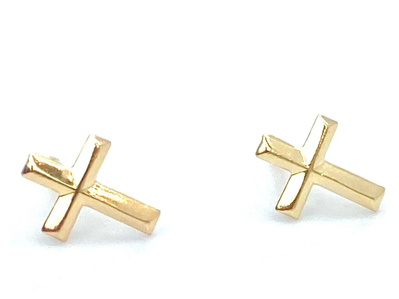 14KGF Cross Studs , Sku#594-4