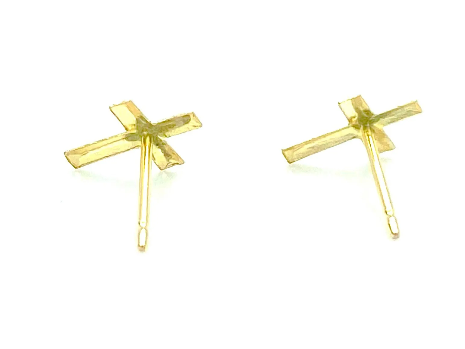 14KGF Cross Studs , Sku#594-4