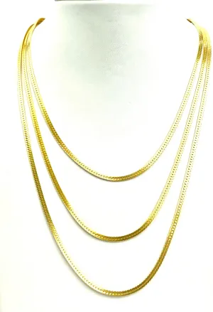 14KGF Herringbone Chain 16” 18” 20” , Sku#HB-3