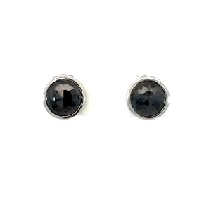 18k White Gold Black Diamond Studs