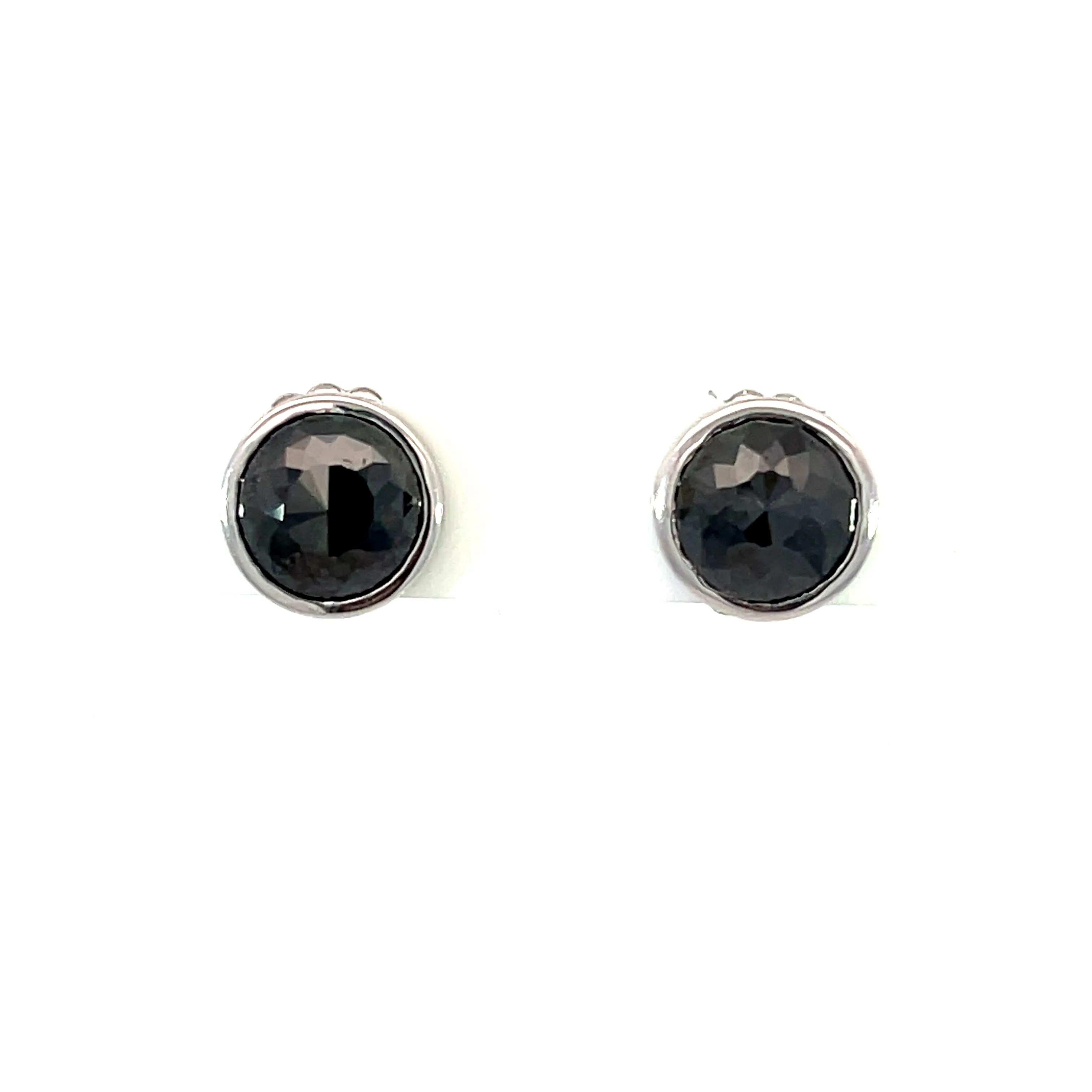 18k White Gold Black Diamond Studs