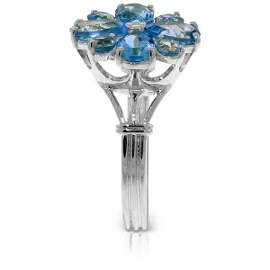 2.43 Carat 14K Solid White Gold All The Time Blue Topaz Ring