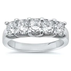 3.00cttw Trellis Radiant Cut Diamond Five Stone Ring