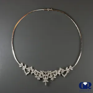 6.00 Ct Diamond Necklace In 18K White Gold With 16"