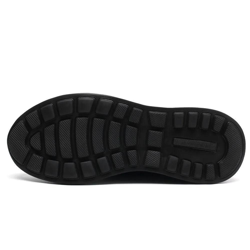 7 CM/2.76 Inches CMR CHAMARIPA Men's Black Leather Height Increasing Sneakers