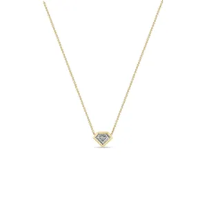 .74 ctw Shield Diamond Bezel Necklace