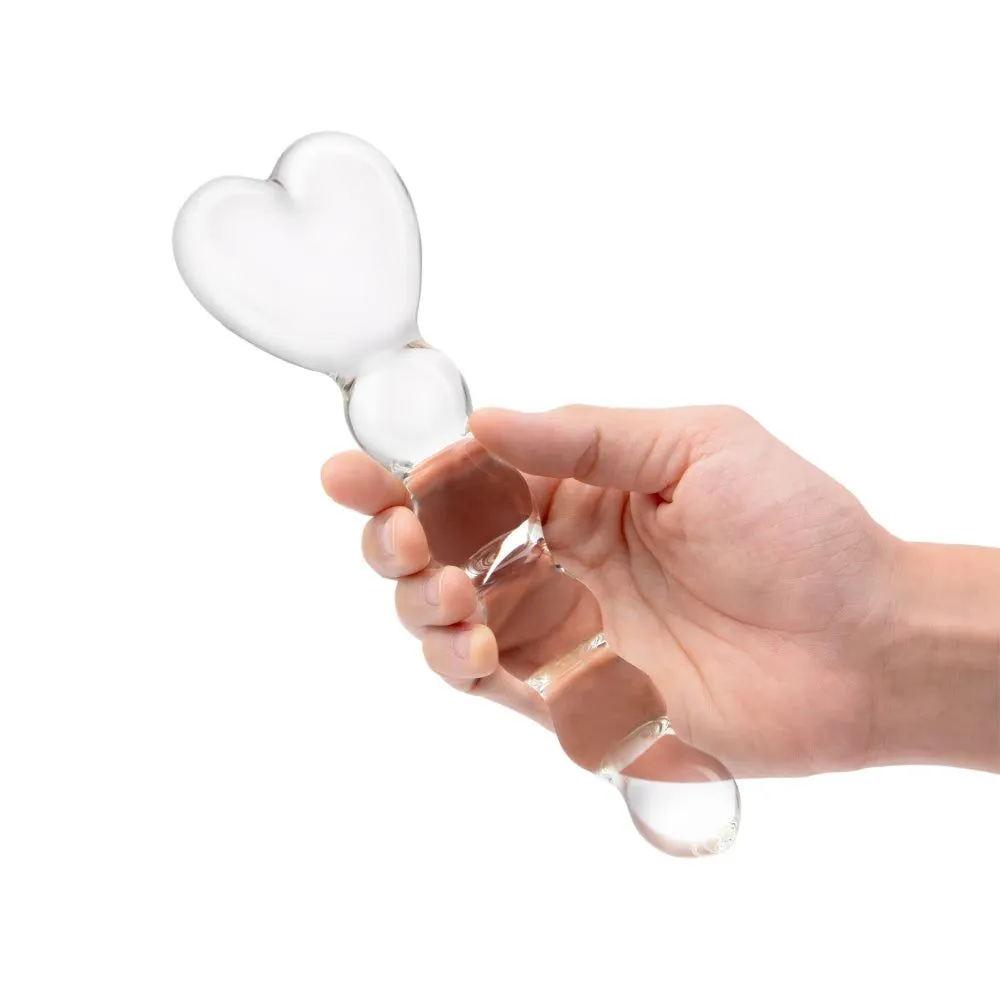 7.5" Heart Glass Anal Beads