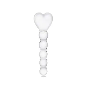 7.5" Heart Glass Anal Beads