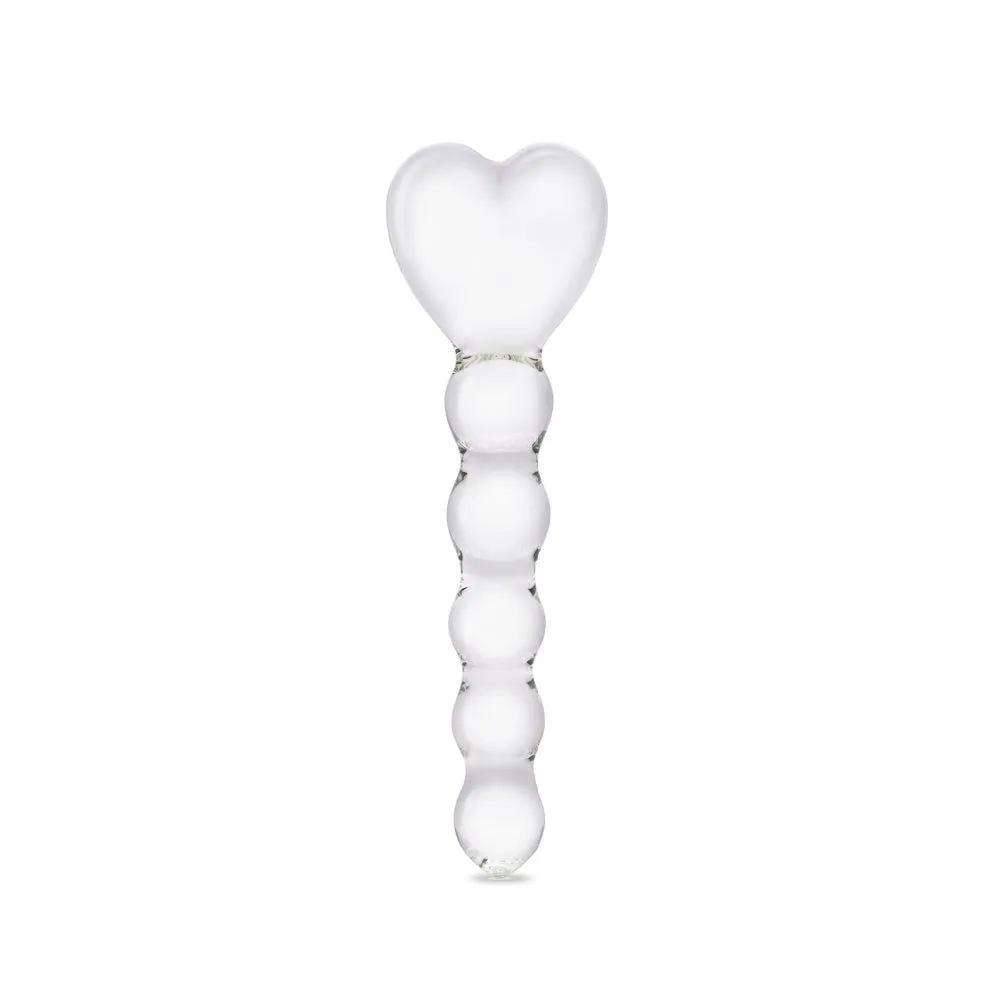 7.5" Heart Glass Anal Beads