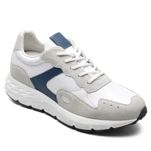8 CM/3.15 Inches CMR CHAMARIPA Men’s Off-White Leather & Suede