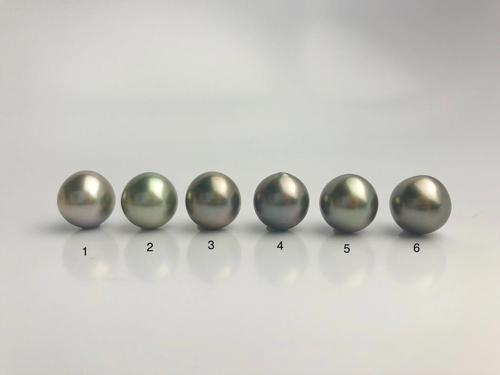 AAA Quality Multicolor Tahitian Peacock Loose Pearls - Short Drop Shape - 12mm (#573 No. 1-6)