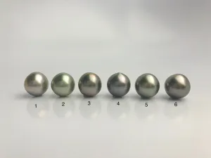 AAA Quality Multicolor Tahitian Peacock Loose Pearls - Short Drop Shape - 12mm (#573 No. 1-6)