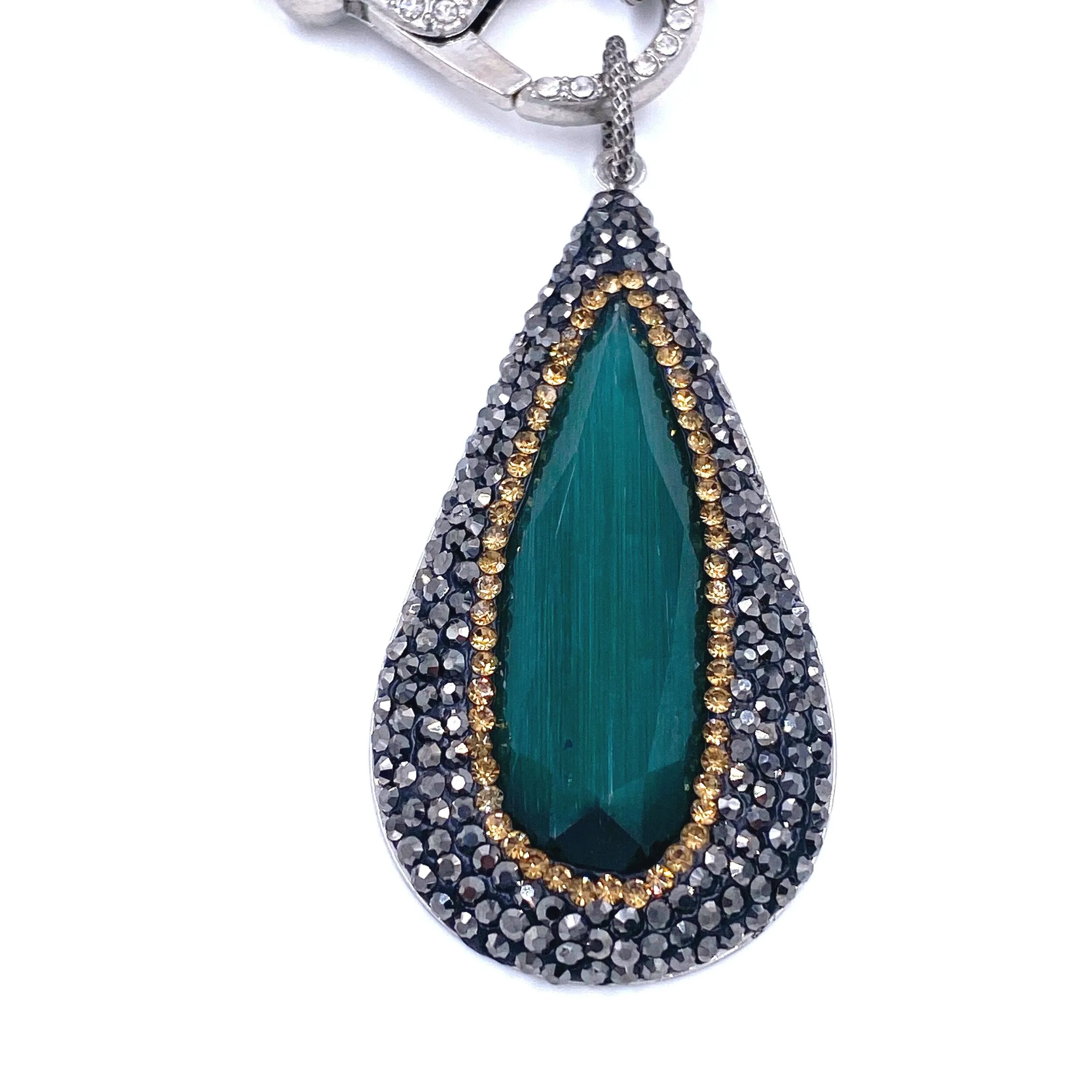 Ashley Gold Green Cats Eye Detachable Necklace