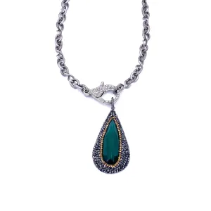 Ashley Gold Green Cats Eye Detachable Necklace