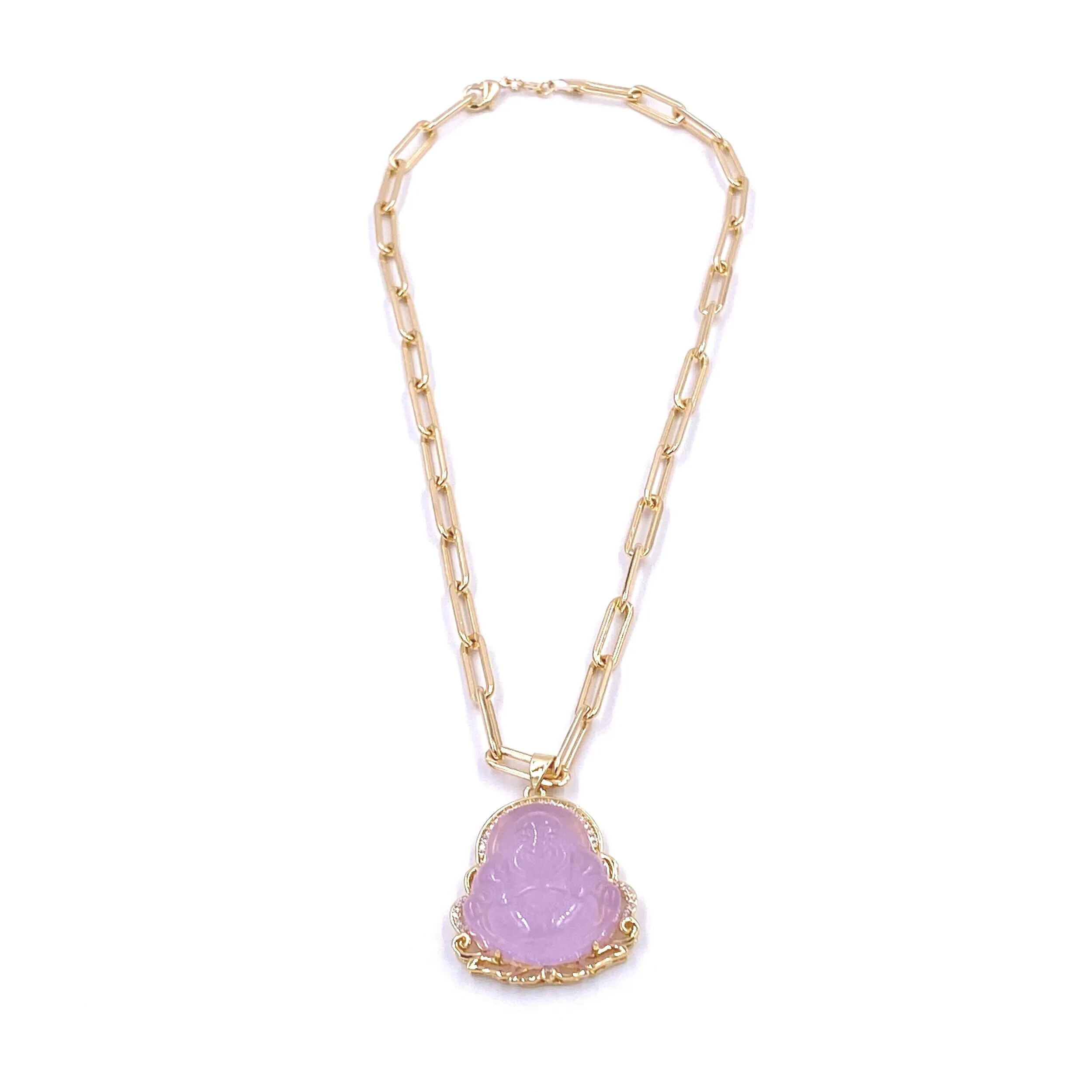 Ashley Gold Stainless Steel Gold Plated Buddha Necklace