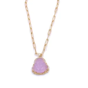 Ashley Gold Stainless Steel Gold Plated Buddha Necklace