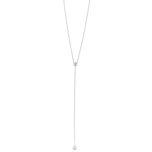 Ashley Gold Sterling Silver CZ Center And Drop Lariat Necklace