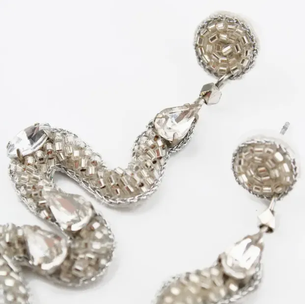 Beaded Snake Statement Earrings