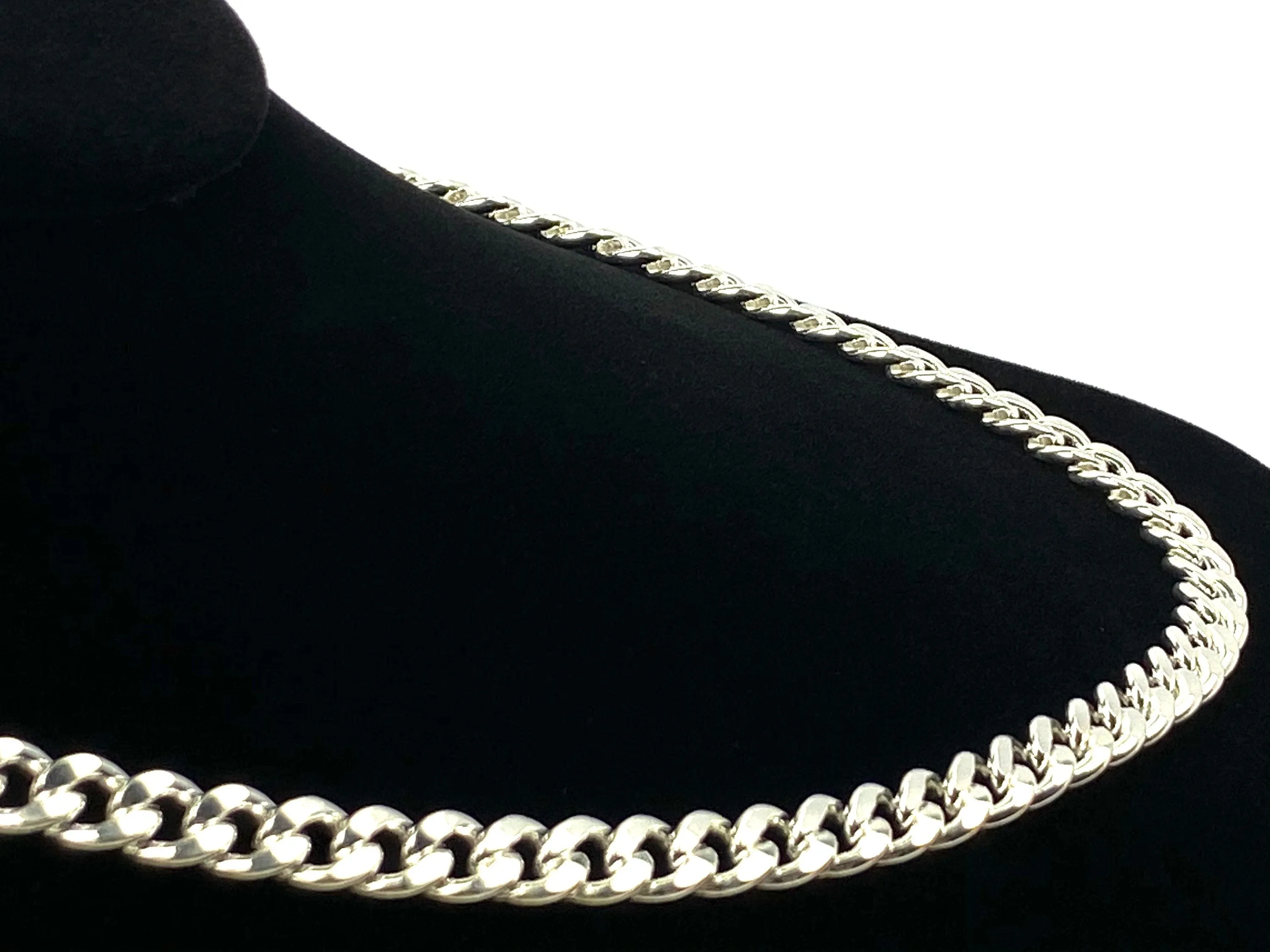 Beautiful 22” Sterling Silver Curb Chain, Sku:SM96LC- 22