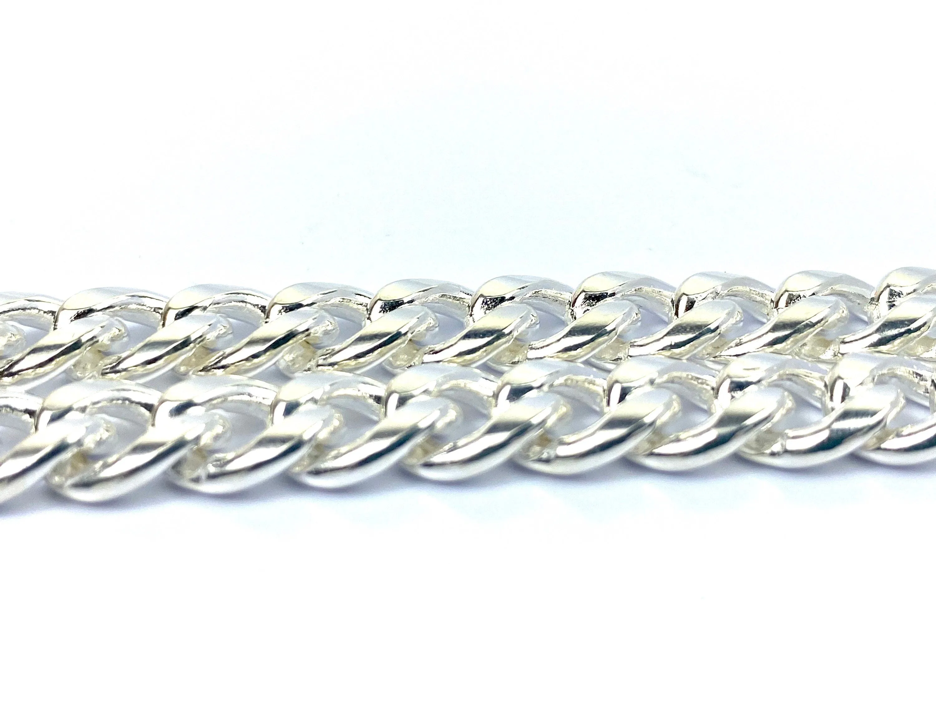 Beautiful 22” Sterling Silver Curb Chain, Sku:SM96LC- 22