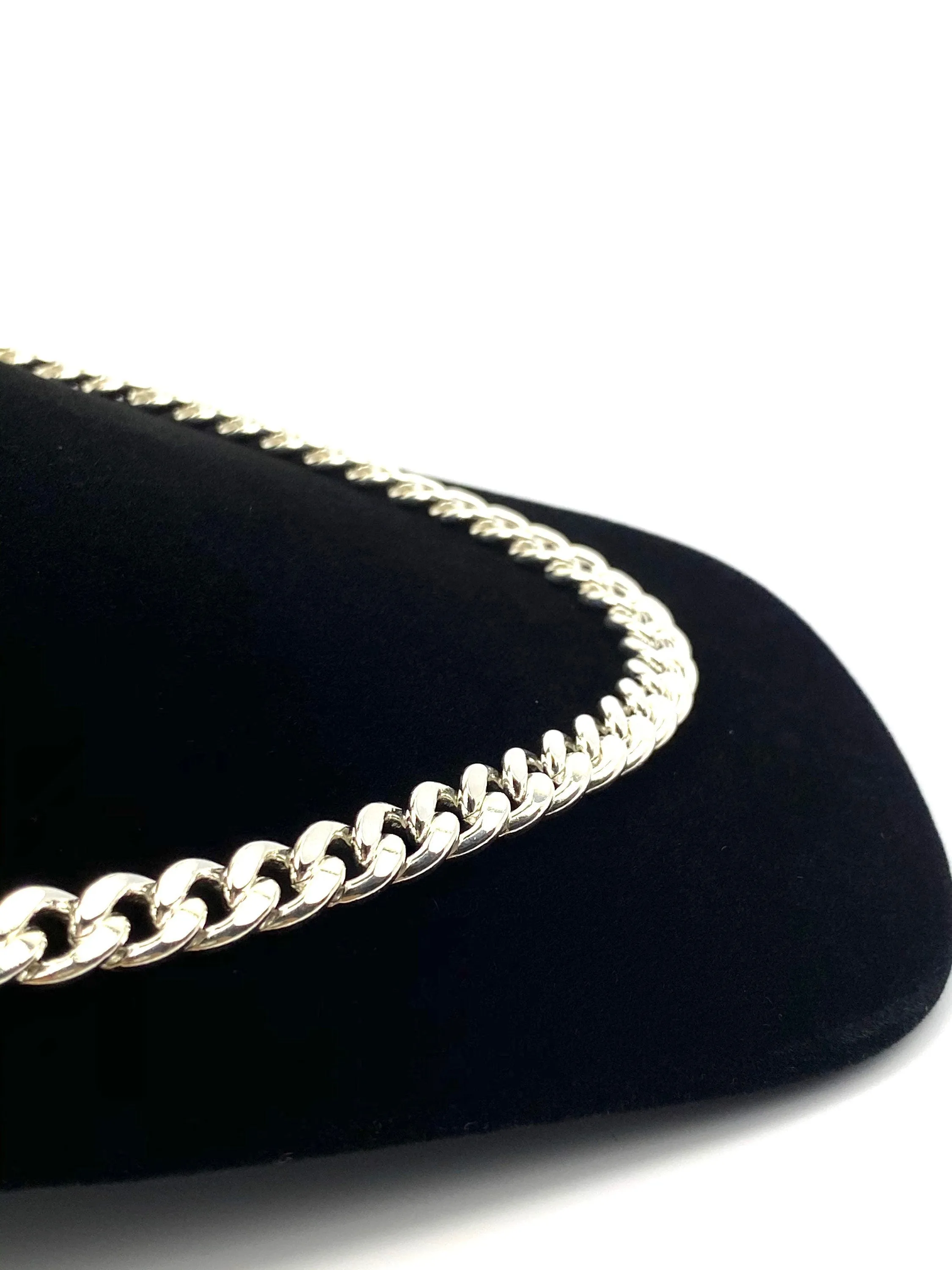 Beautiful 22” Sterling Silver Curb Chain, Sku:SM96LC- 22