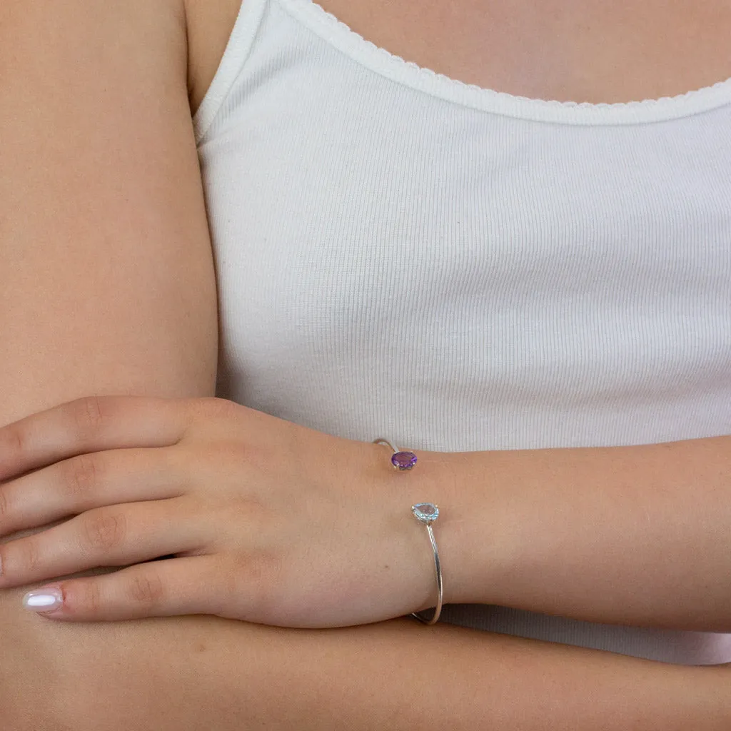 Blue Topaz & Amethyst Bracelet