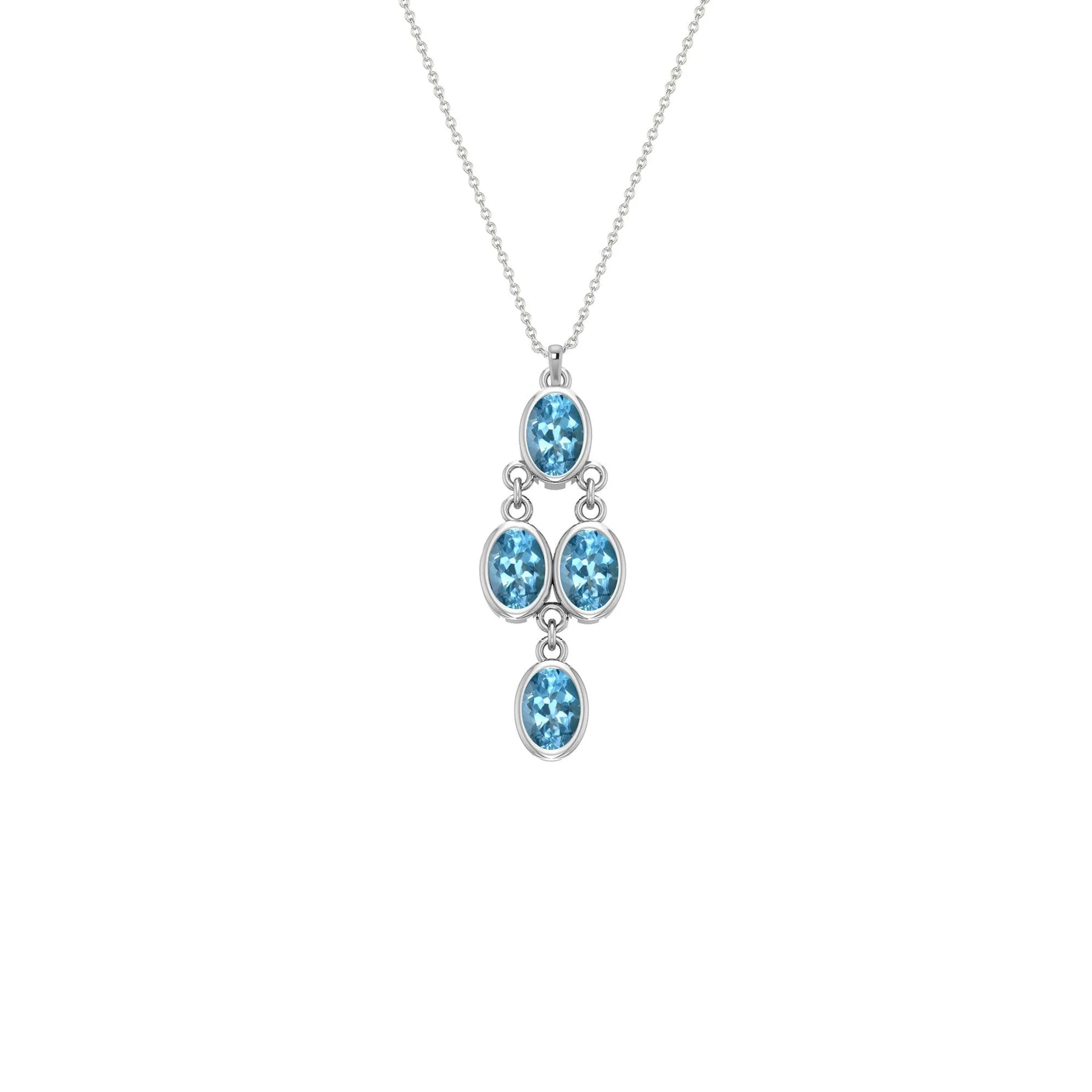 Blue Topaz Fashion Silver Pendant