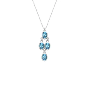 Blue Topaz Fashion Silver Pendant