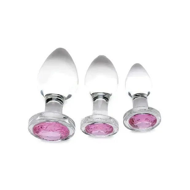 Booty Sparks Pink Gem Glass Anal Set