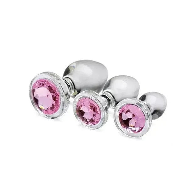 Booty Sparks Pink Gem Glass Anal Set
